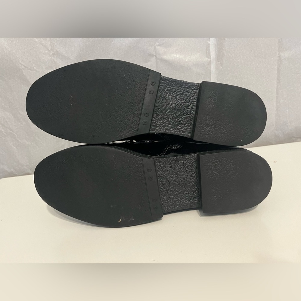 Women's Patent Leather Sz 7 / EU38 Black Combat Boots‎ Platform Lace Up Grunge - Picture 12 of 14